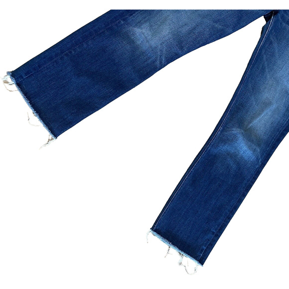 Mother Denim The Mid Rise Dazzler Crop Fray Squeeze It Size 28 Stretch - Picture 6 of 9
